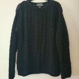 Vintage SK Wear Scallop Collar Knit Sweater women size Small